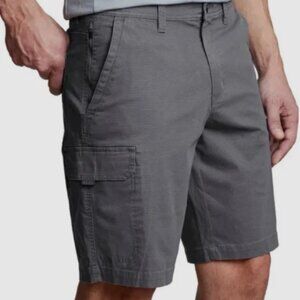 Copper & Oak Men’s Cargo Shorts Flex Waist Stretch Cotton Casual Gray Size 36